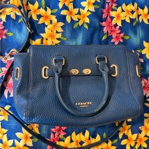 Coach Blue Leather Crossbody Christie Carryall Women's Bag
